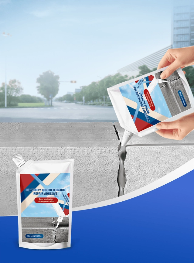 Heavy-Duty Concrete Crack Repair Adhesive,Concrete Adhesive Outdoor Waterproof,Weather-Resistant Concrete Crack Filler - Pack of 2